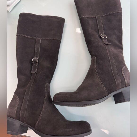 La Canadienne Passion Brown Suede Mid Calf Boots Sz 7.5 Waterproof - Picture 5 of 11